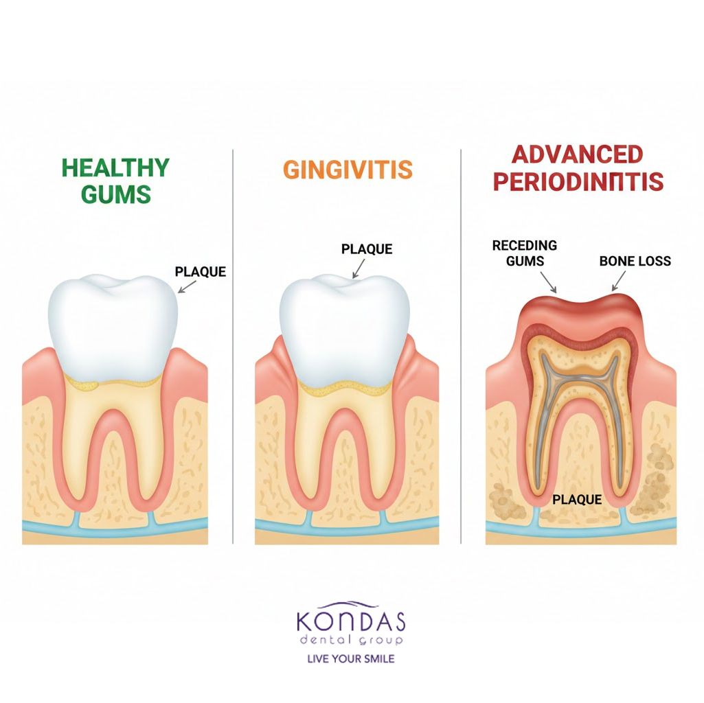 gum disease stages healthy gingivitis periodontitis